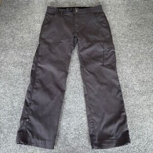 Prana Mens 30x30 Convertible Gray Hiking Cargo Pants Outdoor Travel